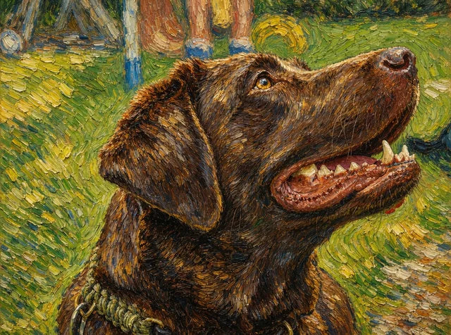 The Labrador as a Van Gogh-inspired art portrait
